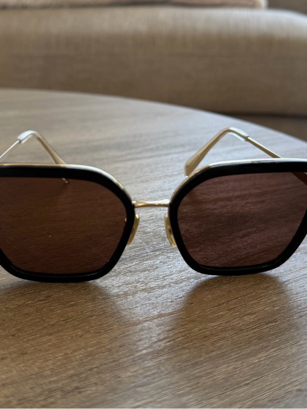 Celine Black & Gold Women's Sunglasses with Brown Lenses - Picture 2 of 5